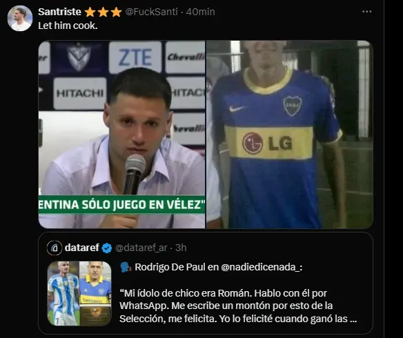 Los hinchas de Boca se acordaron de Mauro Zárate por Rodrigo De Paul.