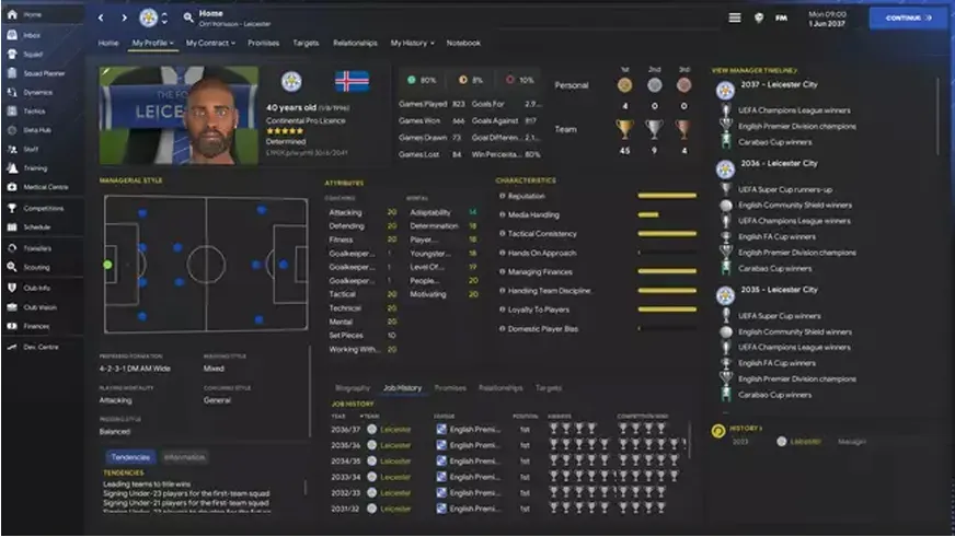 Champions, Premier, copas locales, Thorisson lo ganó todo con el Leicester en el Football Manager.