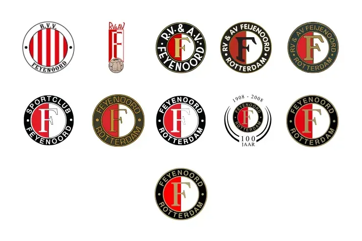 La evolución del logo del Feyenoord
