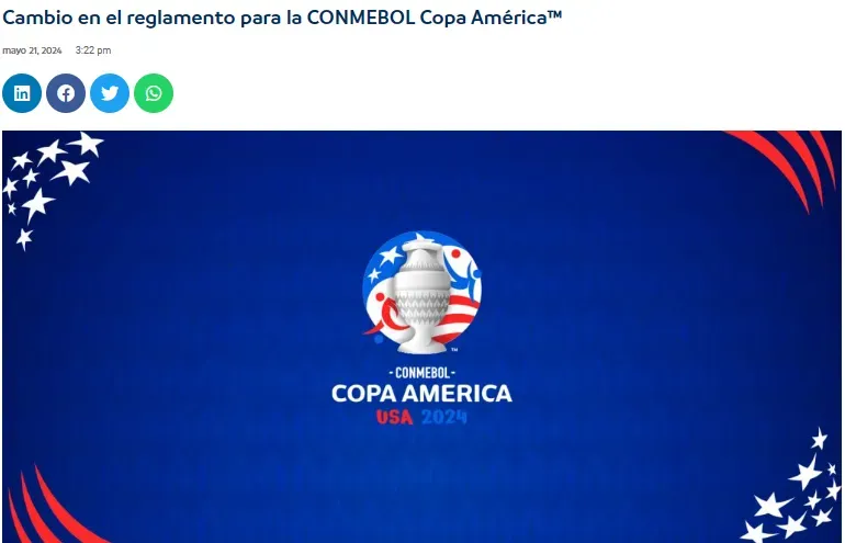 CONMEBOL sacó un comunicado sobre el cambio reglamentario.