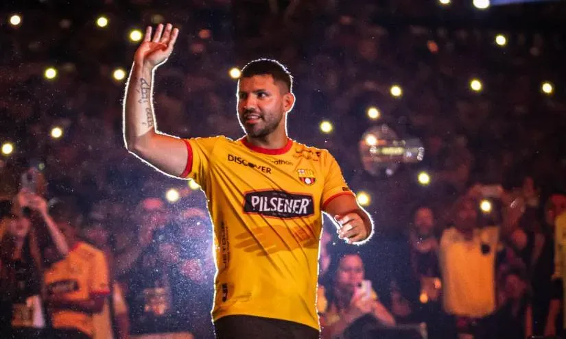 Sergio Aguero en la Noche Amarilla 2023. Foto: Barcelona SC.