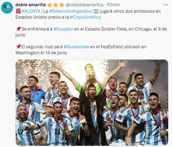 Posteo de Doble Amarilla.