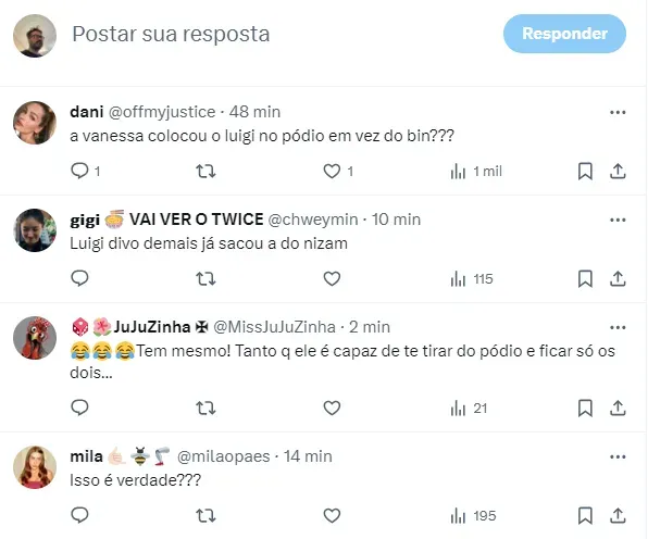 Internautas comentam sobre fala de Luigi sobre Nizam - Foto: Twitter