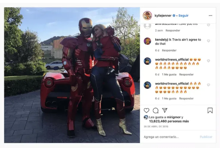 Kylie disfrazada como Vengadores (Fuente: @kyliejenner)