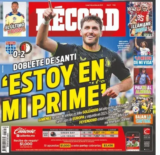 Portada del diario Récord