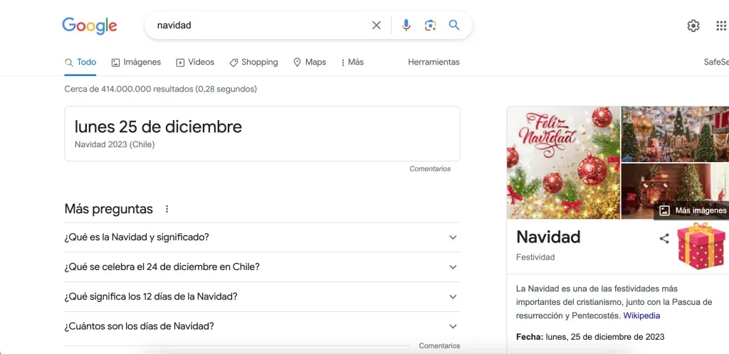 Escribe “Navidad” en Google y descúbrelo por ti mismo