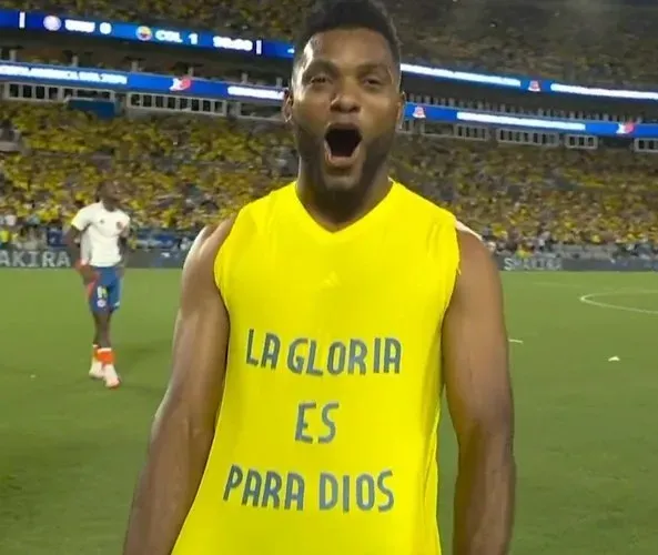 Miguel Borja, feliz por la clasificación de Colombia a la final de la Copa América 2024.