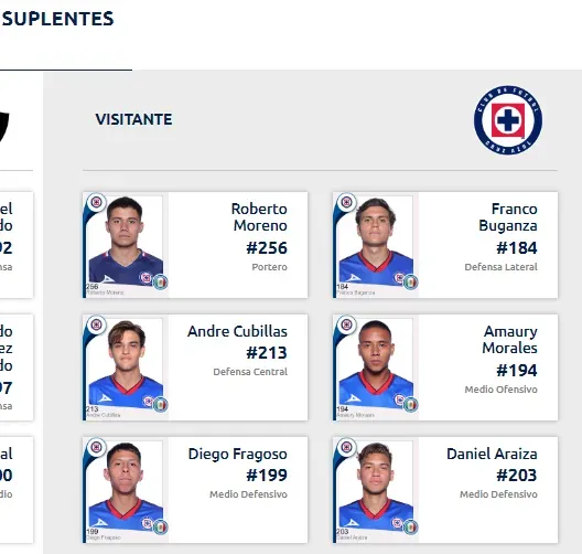 Los suplentes de Cruz Azul Sub 23. (Foto: Liga MX)