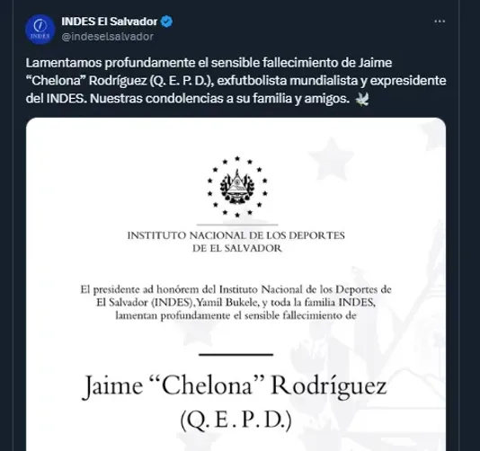 INDES desde su cuenta oficial de X
