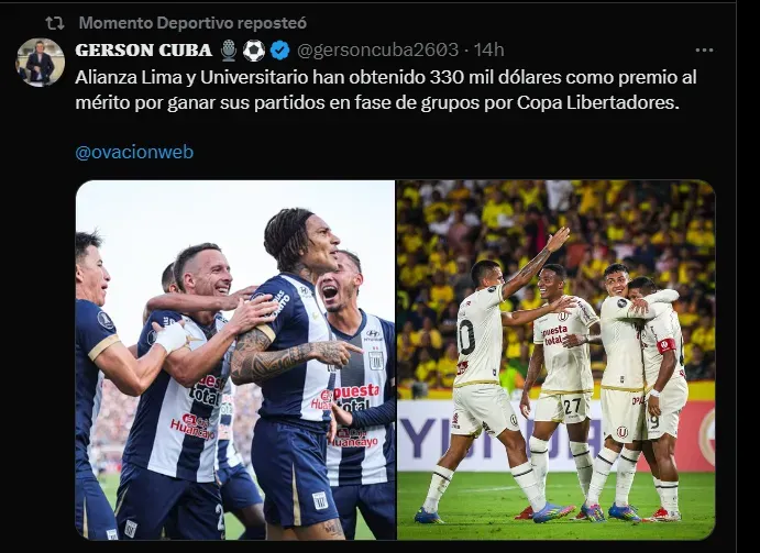 Alianza Lima y Universitario consiguieron sus primeros triunfos en la Copa Libertadores 2025.