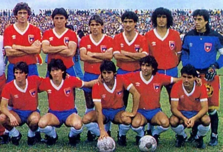 La formación de Chile el 7 de mayo de 1986 ante Brasil. Imagen: Archivo
