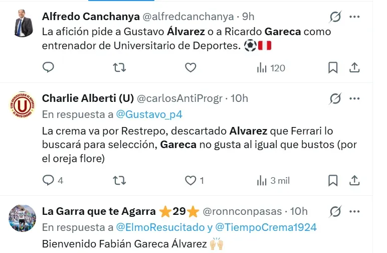 Los hinchas de la ‘U’ piden a su nuevo entrenador. (Foto: X)