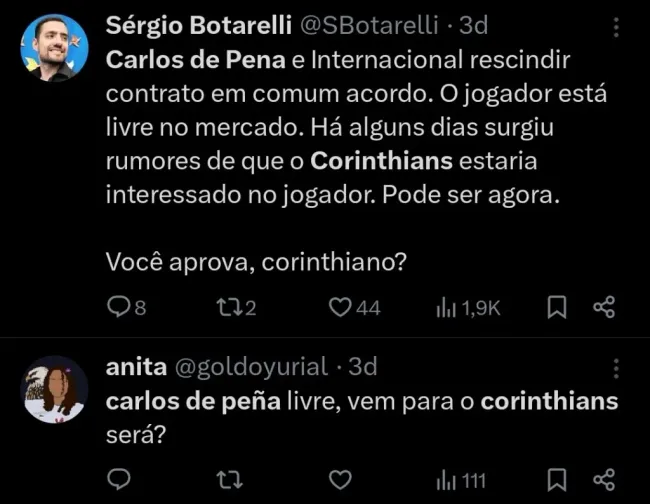 Repercussão via Twitter