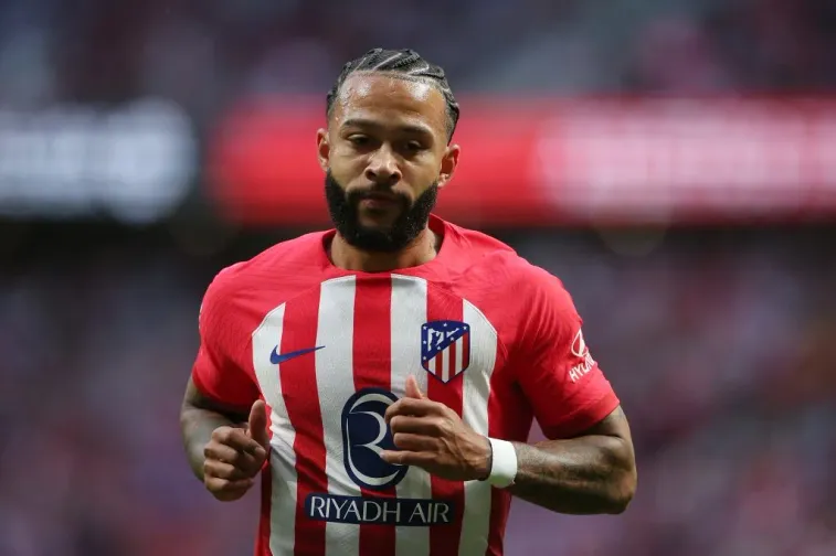 Memphis Depay em sua última partida com a camisa do Atlético de Madrid. (Foto: Florencia Tan Jun/Getty Images)