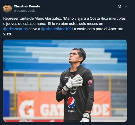 El periodista Christian Peñate en su cuenta oficial de X.