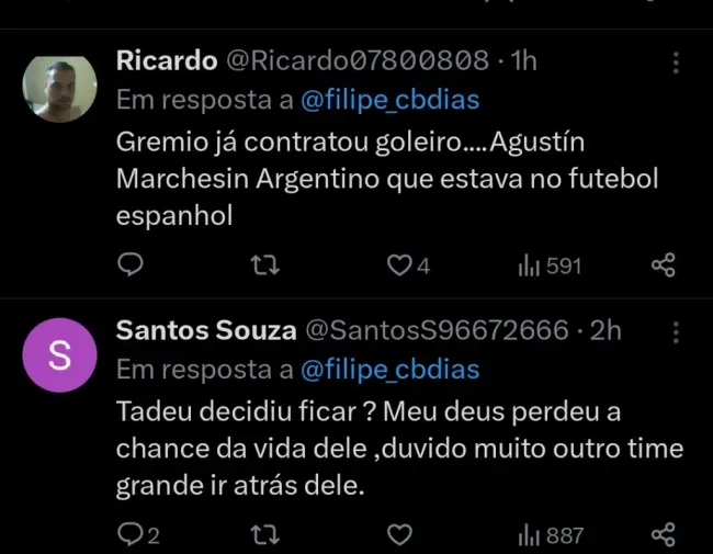 Repercussão via Twitter