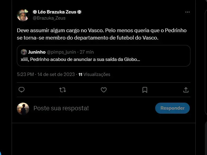 Pedrinho revela motivo de saída da Globo e faz anúncio que vai impactar a  torcida do Vasco - Estadão