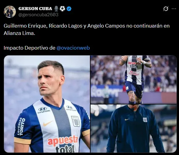 Bajas confirmadas en Alianza Lima. (Foto: X).