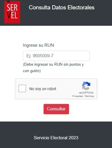 Así es la plataforma para consultar los datos electorales | Foto: Servel