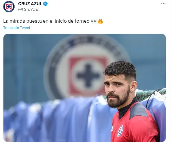 Publicación de Cruz Azul (TW)