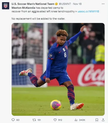 Weston Mckennie has left the USMNT training camp