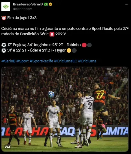 Criciúma luta, empata aos 52' com o Sport e faz o melhor jogo da