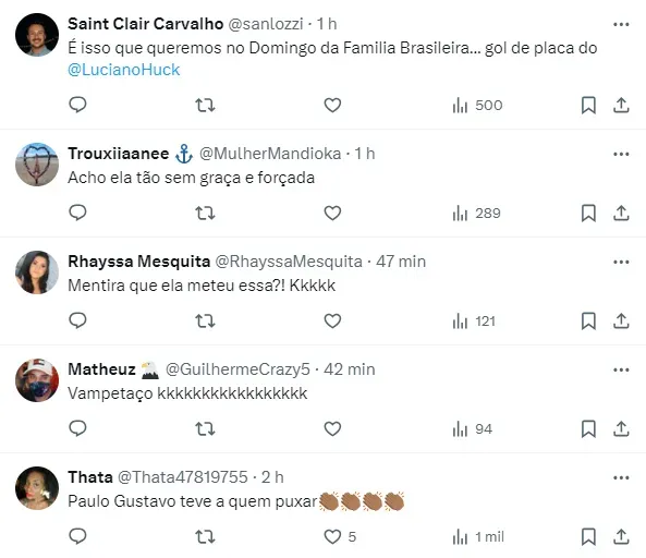 Internautas comentam fala de Déa Lúcia com Vampeta - Foto: Twitter