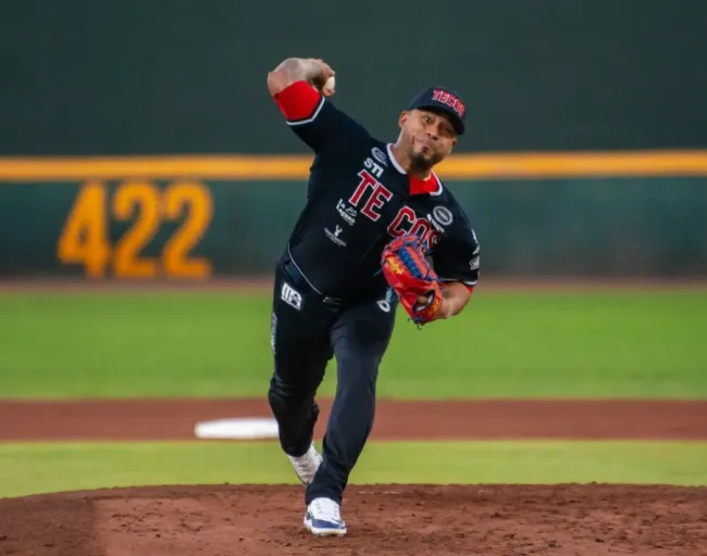 Junior Guerra 5.1 IP | 2 H | 0 R | 1 BB | 4 K vs Algodoneros de Unión Laguna | Juego 4 Serie de Zona | 17 de agosto 2024, Estadio Revolución (Cortesía)