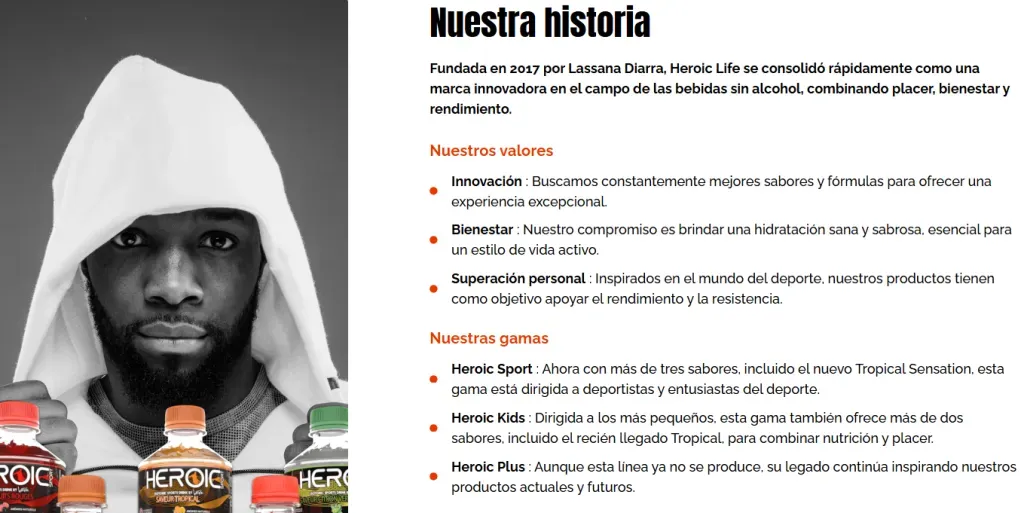 Lass Diarra, posando para la página de Heroic Life