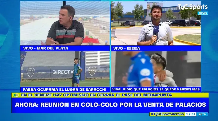 TyC Sports asegura que Vidal le pidió a Palacios que se quede en Colo-Colo.