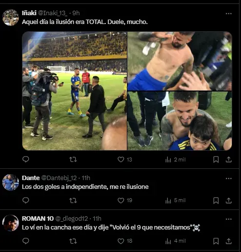 La reacción de los hinchas sobre Benedetto.