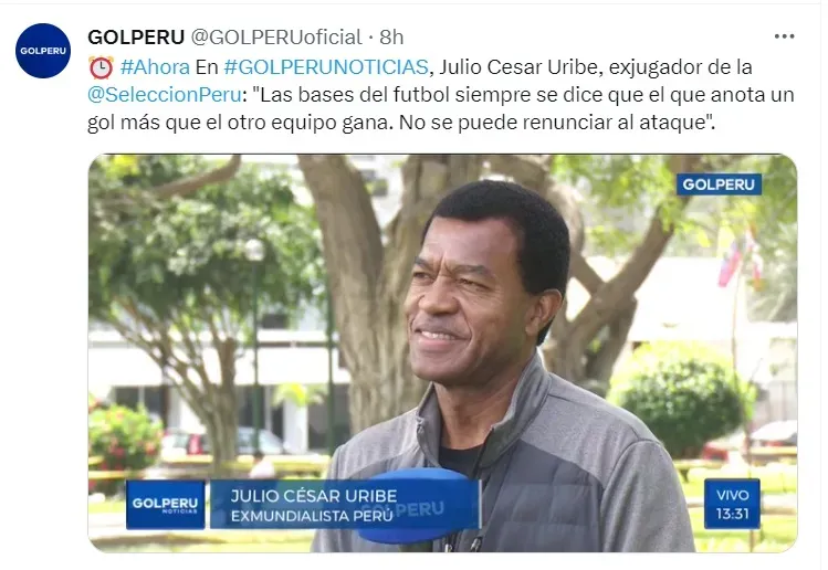 Julio César Uribe habló sobre Juan Reynoso y la Selección Peruana. | Créditos: Twitter GOLPERU.