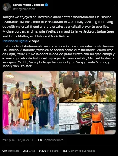 Magic eligio al GOAT de la NBA (Foto: Twitter / @MagicJohnson)