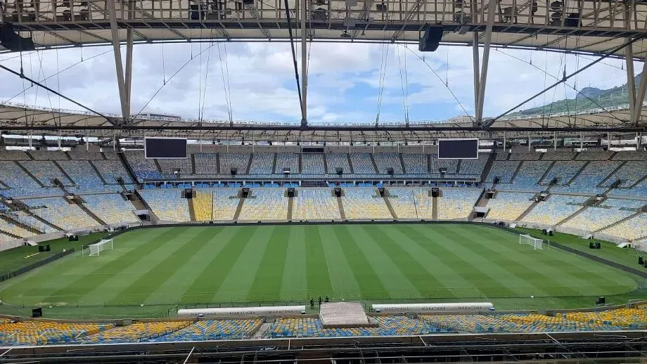 Condições do gramado do MaracanãReprodução ESPN: Thiago D’Amaral