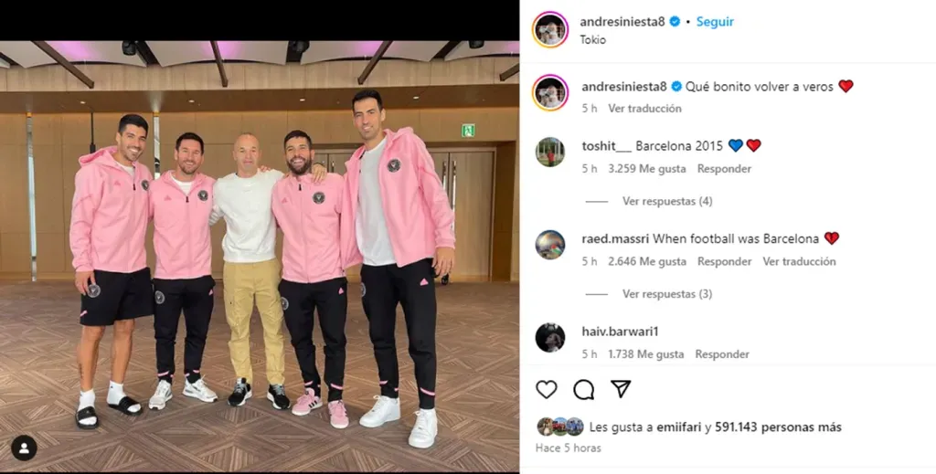 La foto que compartió Iniesta en Instagram.