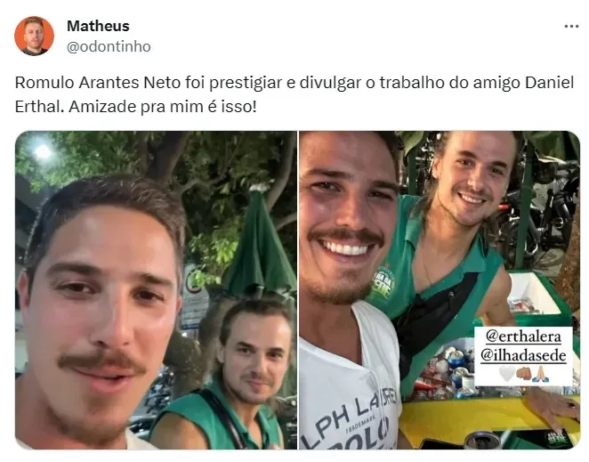 Rômulo Arantes Neto divulgou trabalho de Daniel Erthal.