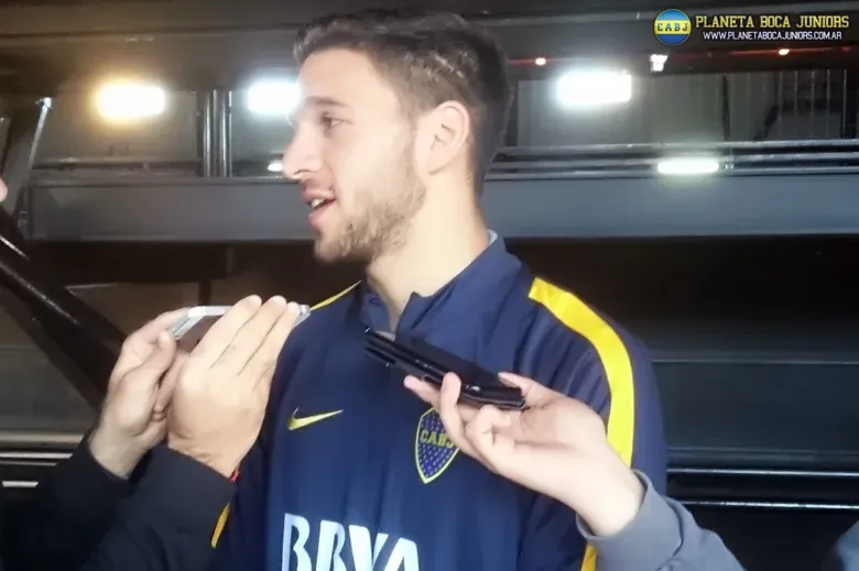 Magallán, junto a la prensa.