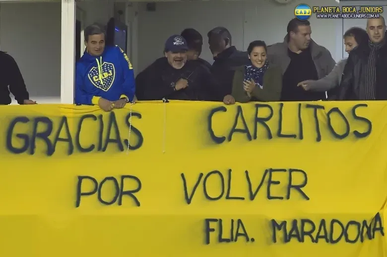 Maradona, en el día de la vuelta de Tevez.