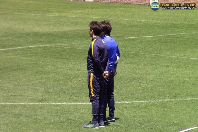 Los mellizos, en plena práctica.