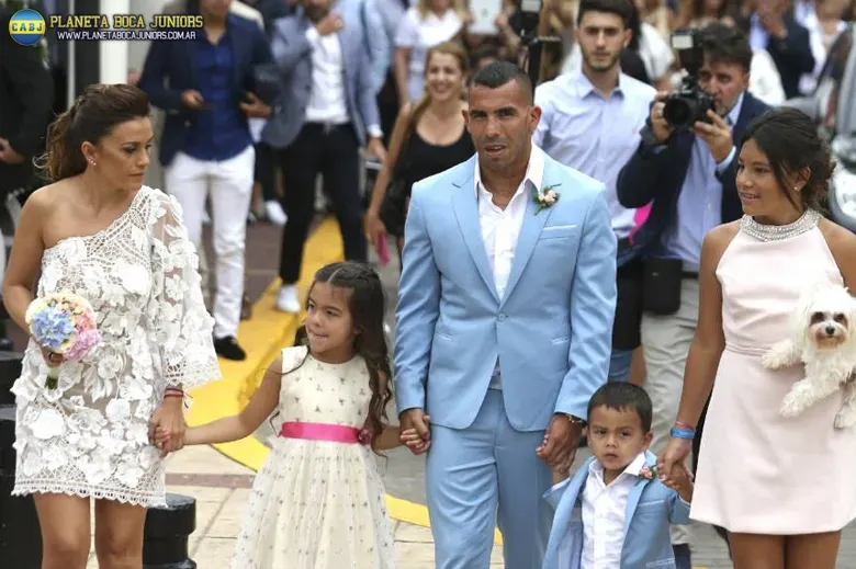 Tevez en su boda.