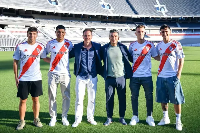 River presentó a sus cuatro refuerzos. (River prensa)