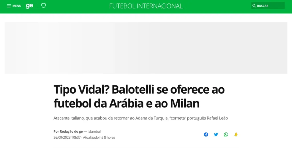 La prensa brasileña le tocó la oreja a Arturo Vidal por los ofrecimientos de Mario Balotelli.