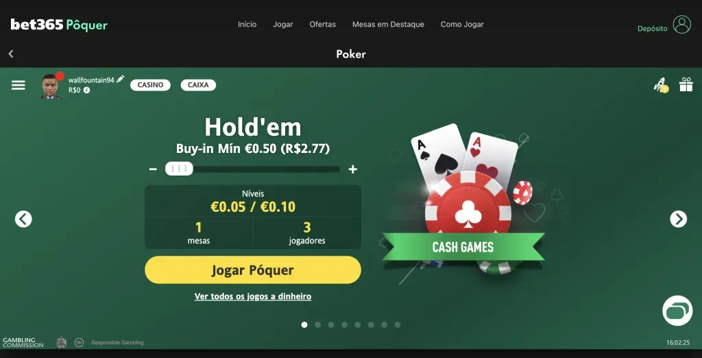 Hold’em está entre as alternativas de pôquer. Captura de tela feita em 21/5/2024