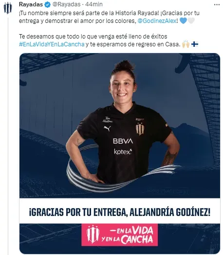 Oficial el pase de Godínez a Cruz Azul Femenil. (@Rayadas)