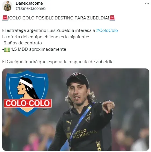 ¿Zubeldía a Colo Colo?