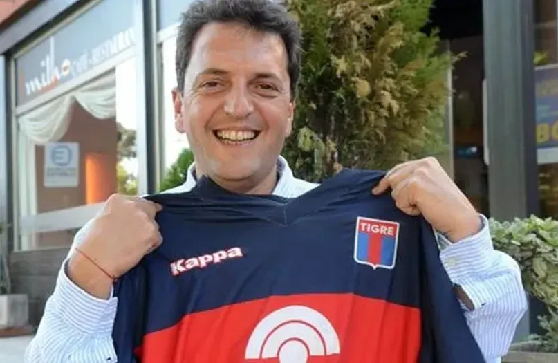 Sergio Massa con la camiseta de Tigre.