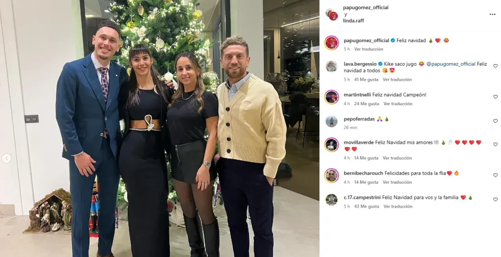 Papu Gómez se reunió con Ocampos para pasar las Fiestas. (@papugomez_official vía Instagram)