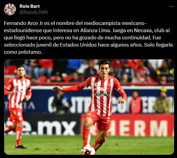 Fernando Arce sería el último refuerzo en Alianza Lima. (Foto: Twitter).