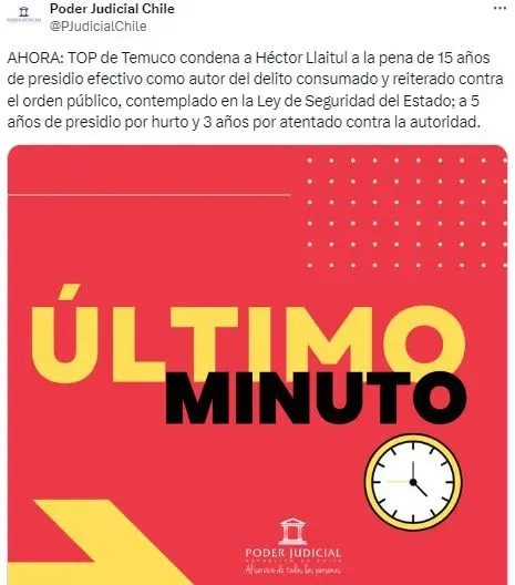 Dictamen contra Llaitul. Foto: Poder Judicial.