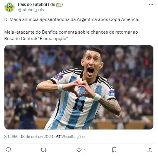 Di María anunciou que se aposentará - Doentes por Futebol